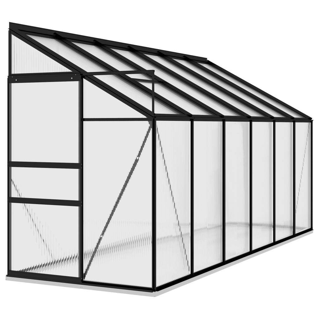 Leaning greenhouse anthracite aluminum 7.77 m³
