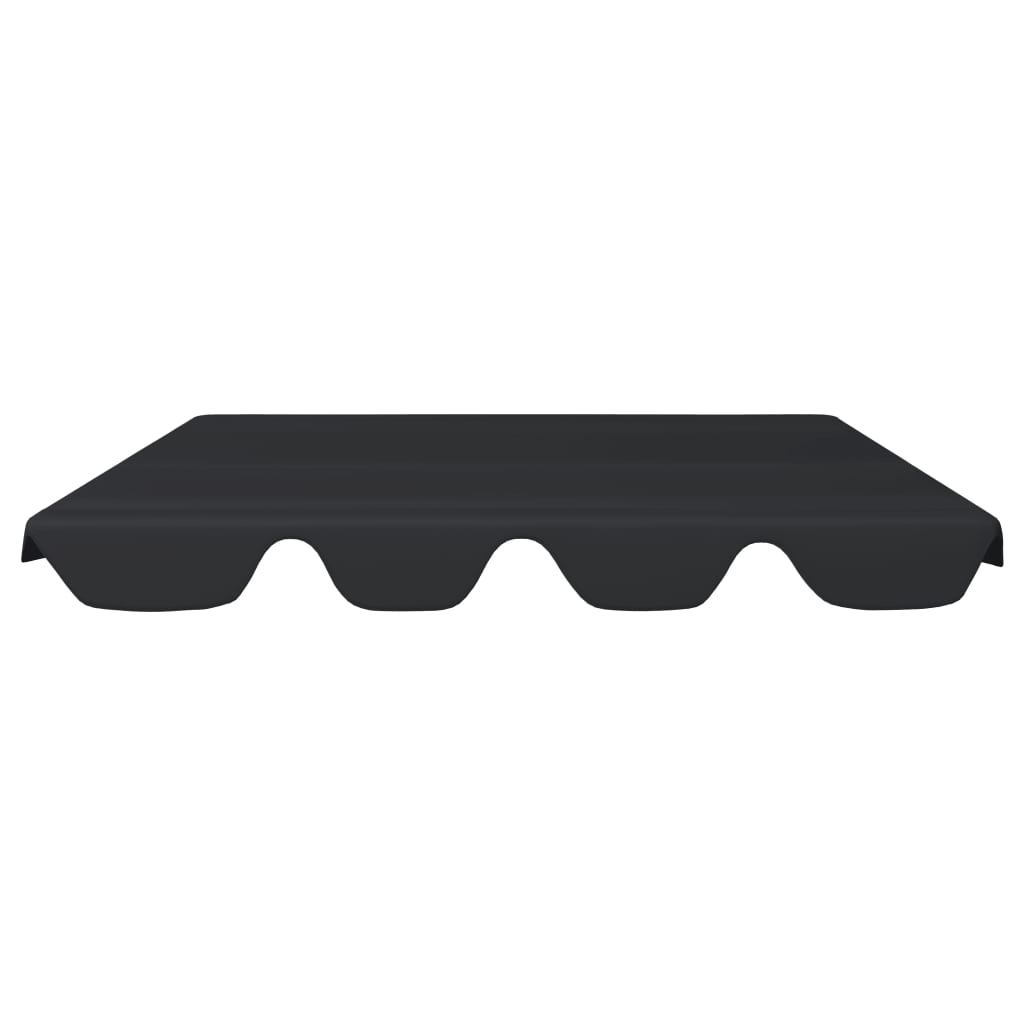 Replacement roof for porch swing black 188/168x110/145 cm