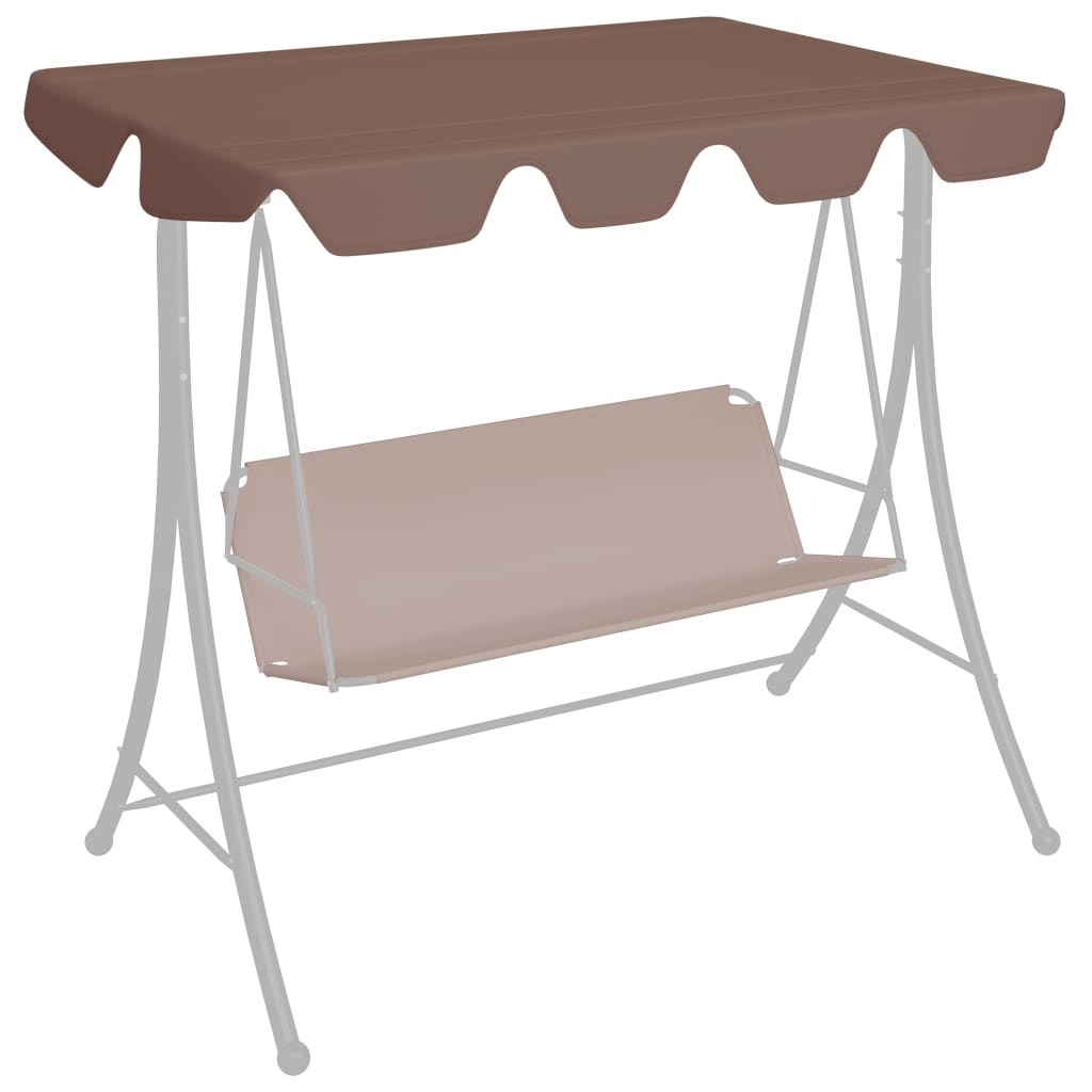Replacement roof for porch swing brown 188/168x110/145 cm