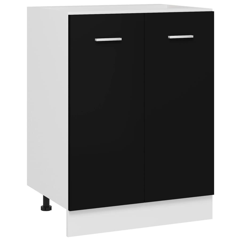 Base cabinet black 60x46x81.5 cm made of wood material