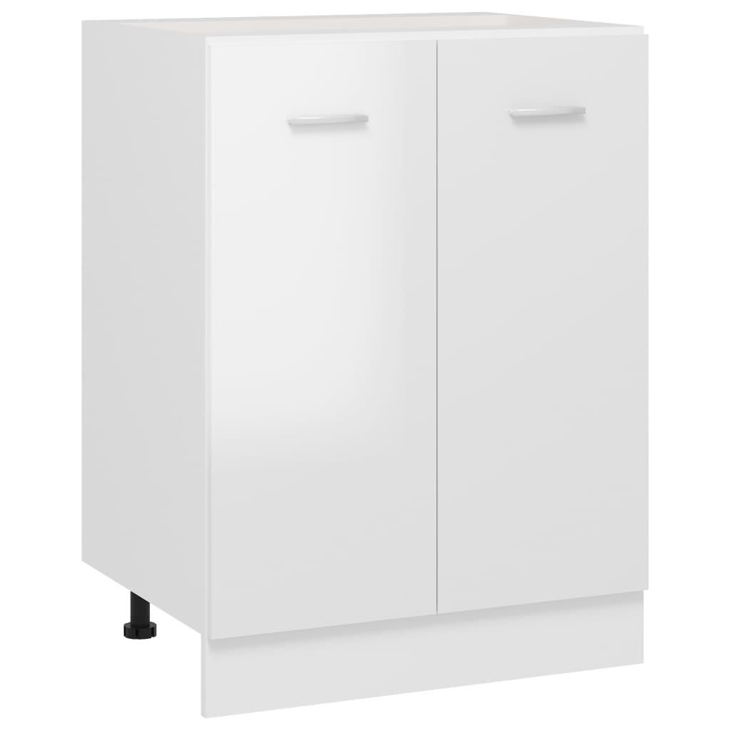 Base cabinet high-gloss white 60x46x81.5 cm made of wood material