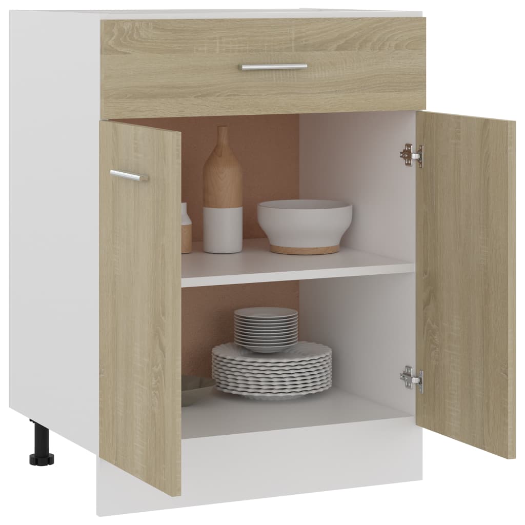 Drawer base cabinet Sonoma oak 60x46x81.5 cm wood material