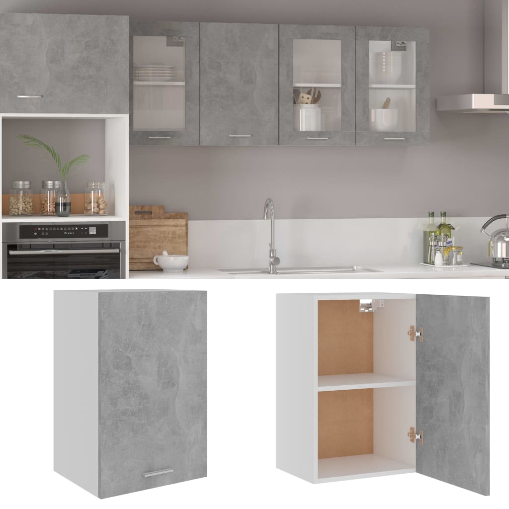 Wall cabinet concrete gray 39.5x31x60 cm made of wood