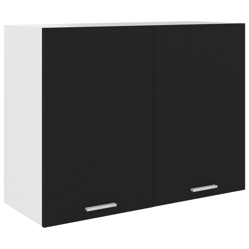 Wall cabinet black 80x31x60 cm made of wood