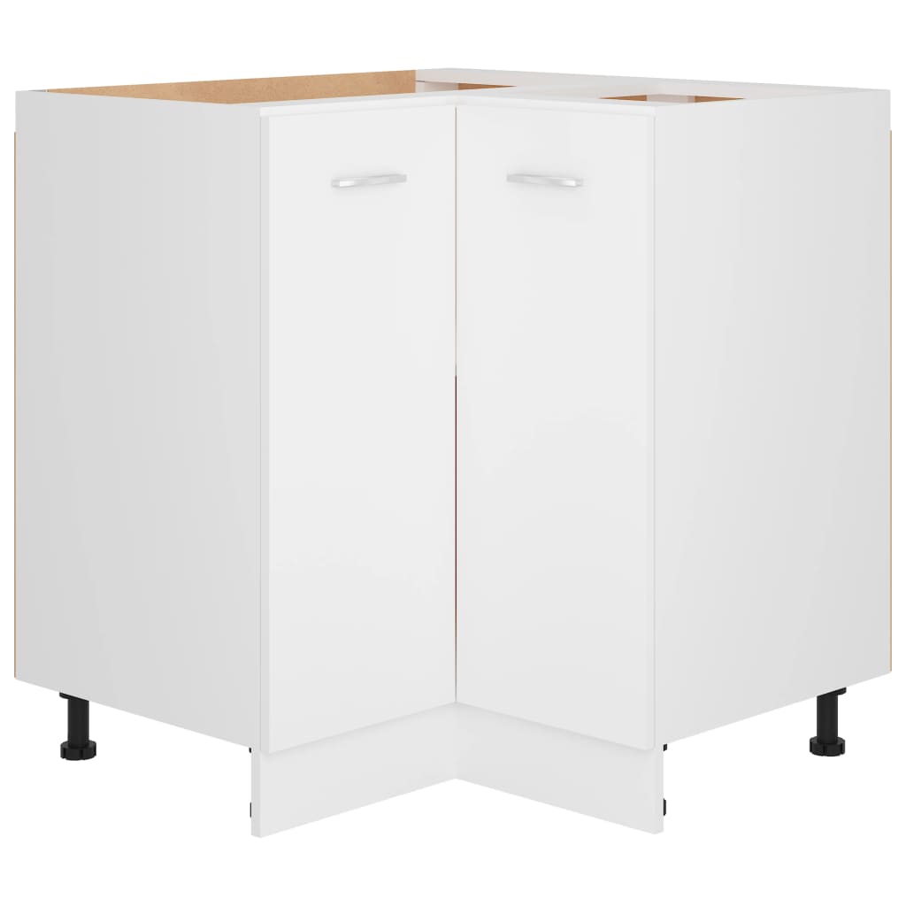 Corner base cabinet white 75.5x75.5x80.5 cm made of wood