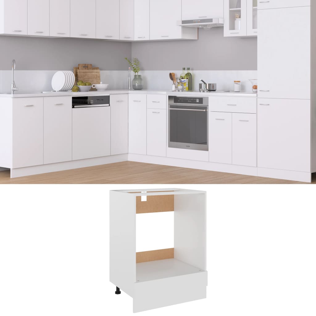 Stove conversion cabinet white 60x46x81.5 cm made of wood