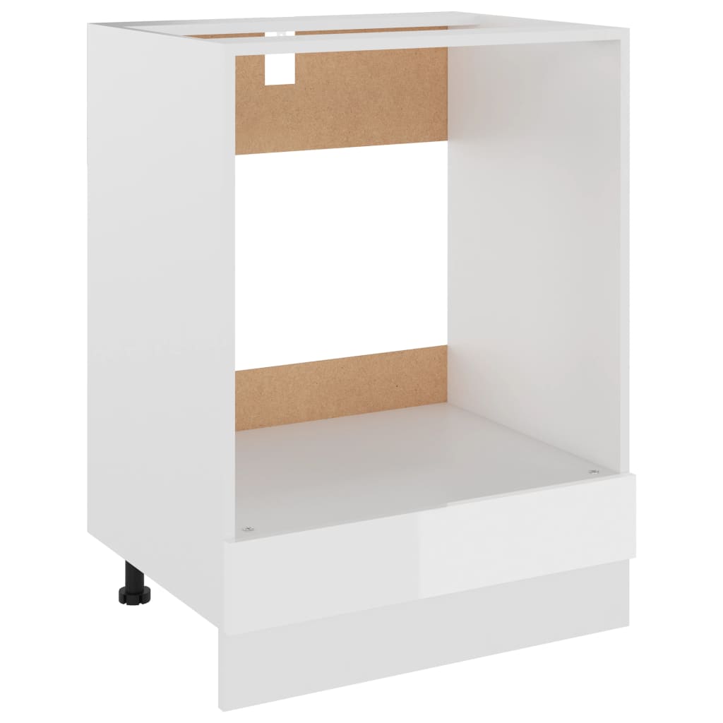 Stove conversion cabinet high-gloss white 60x46x81.5 cm made of wood material