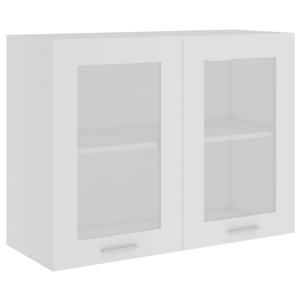 Hanging glass cabinet white 80x31x60 cm made of wood