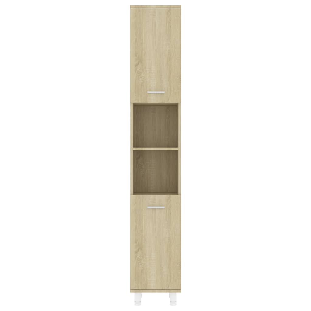 Badezimmerschrank Sonoma-Eiche 30x30x179 cm Holzwerkstoff