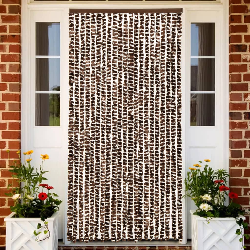 Insect screen curtain brown and white 90x220 cm chenille