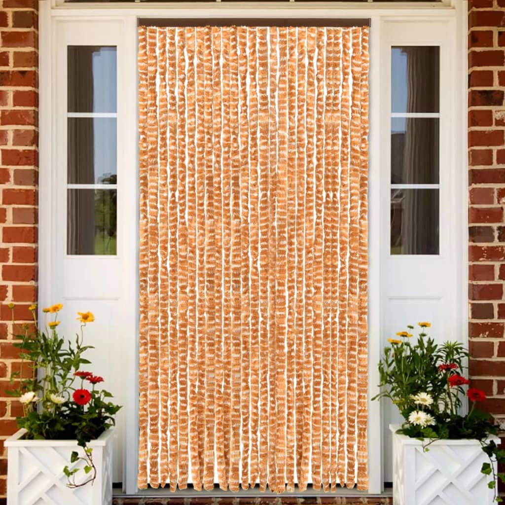 Insect protection curtain ocher and white 100x220 cm chenille