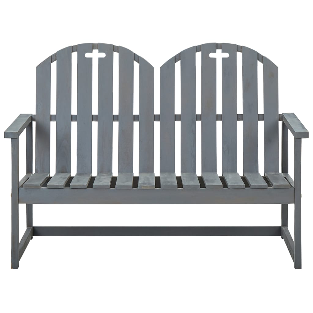 Garden bench gray 110 cm solid acacia wood
