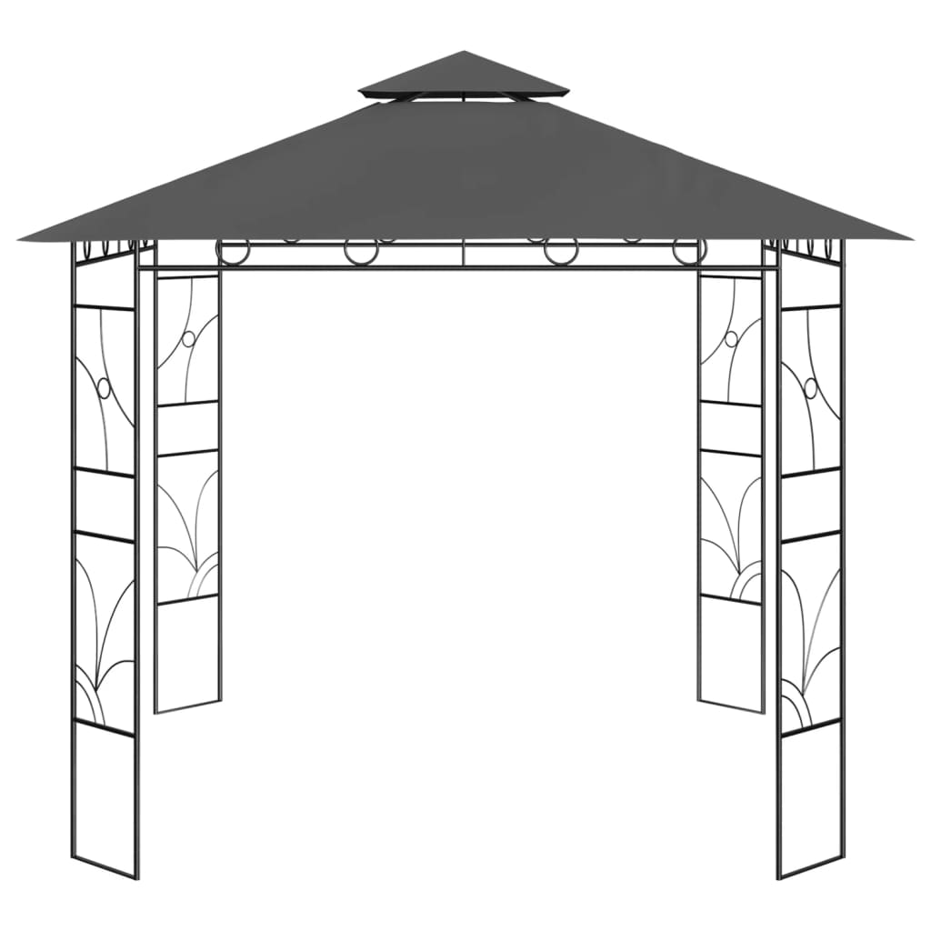 Pavillon 3x3x2,7 m Anthrazit 160 g/m²