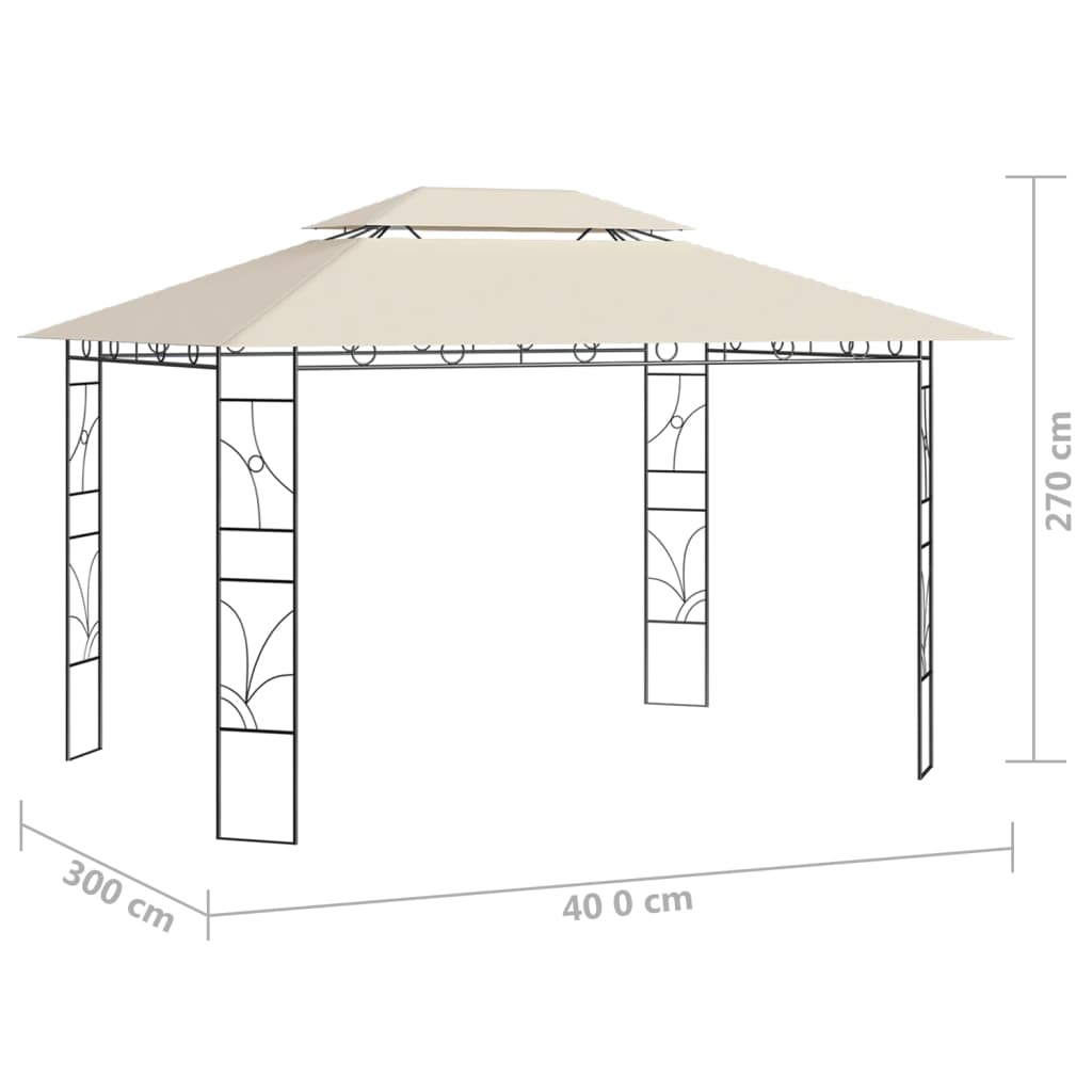 Pavillon 4x3x2,7 m Creme 160 g/m²