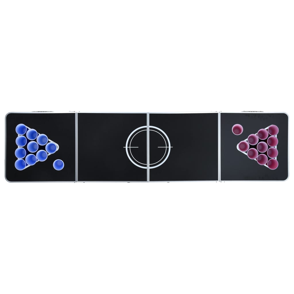 Beer pong table with cups and balls foldable 240 cm