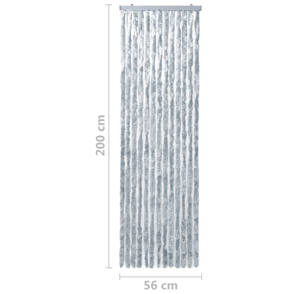 Insect protection curtain white and gray 56x200 cm chenille
