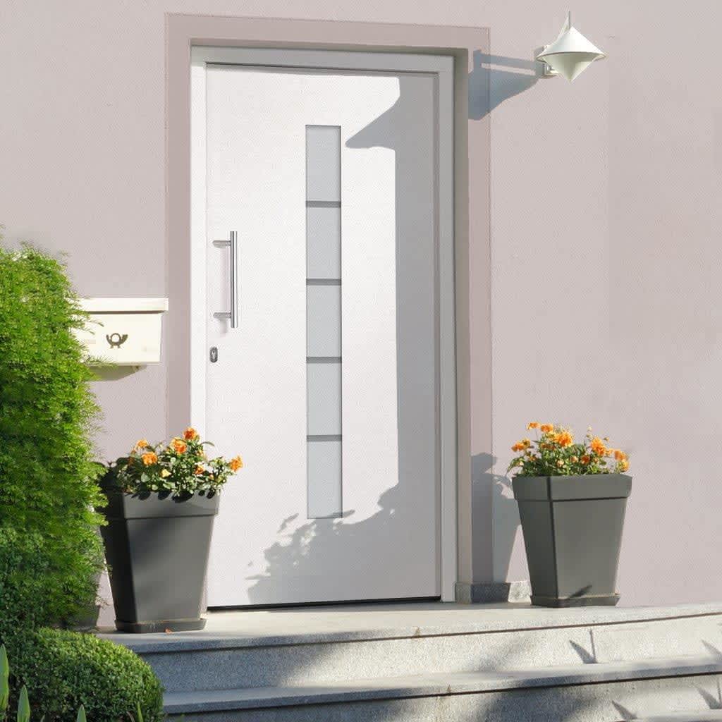 Front door aluminum and PVC white 100x200 cm