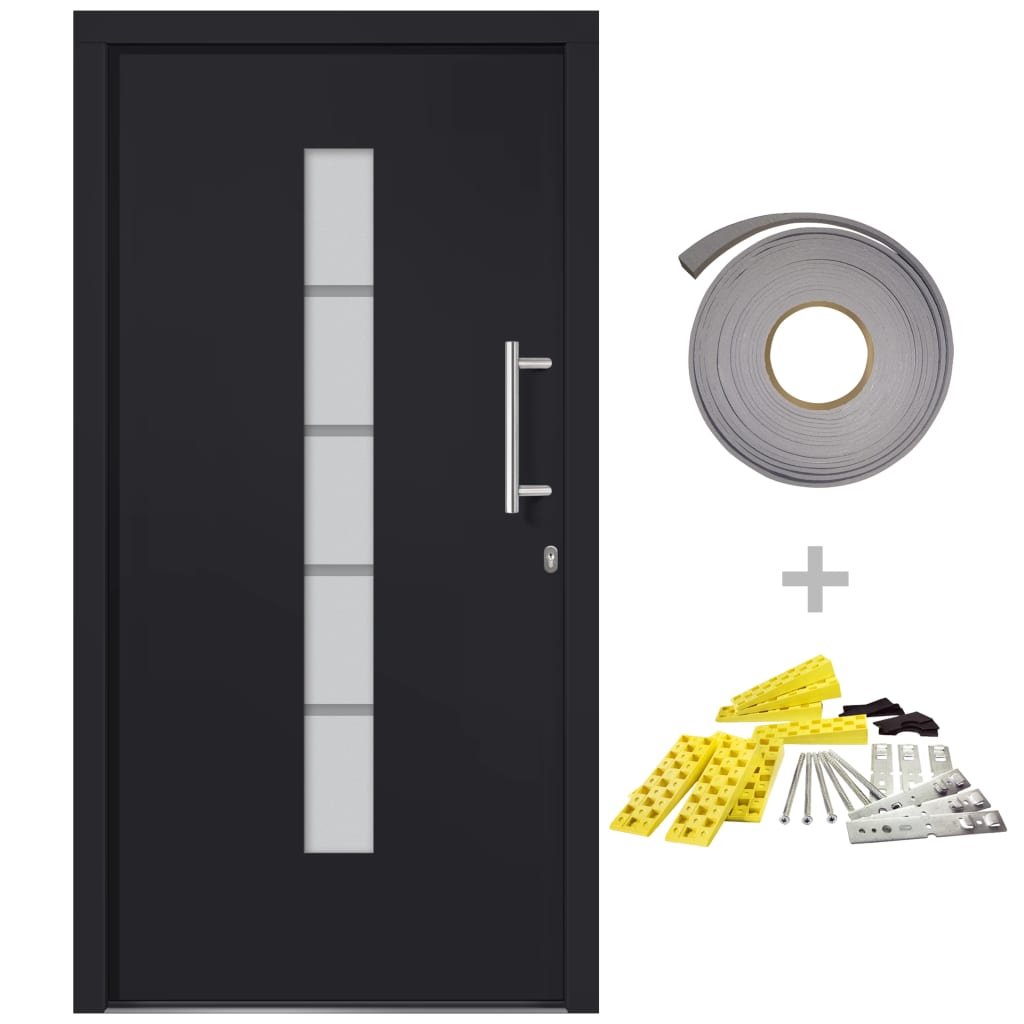 Front door aluminum and PVC anthracite 100x210 cm