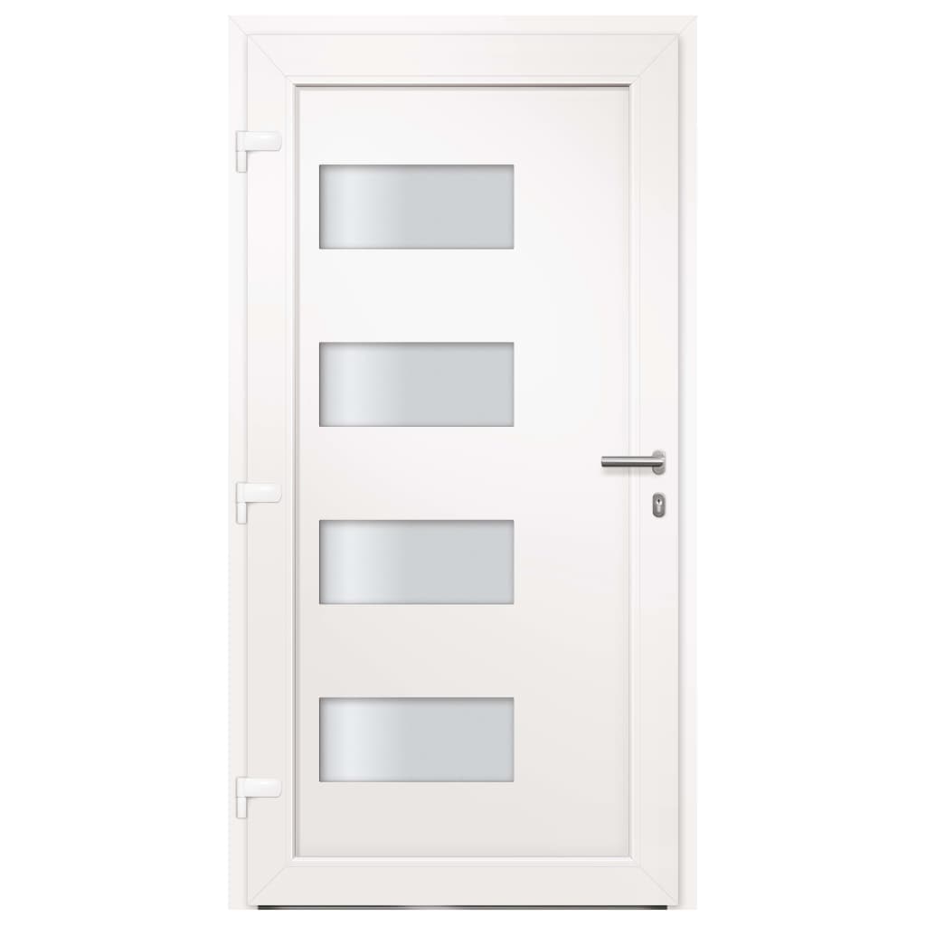 Front door aluminum and PVC white 100x210 cm