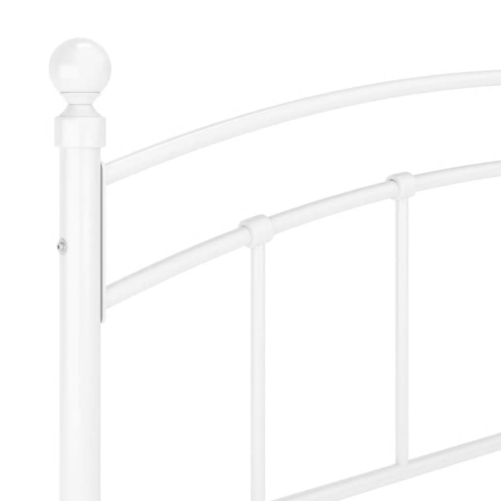 Bed frame white metal 180x200 cm