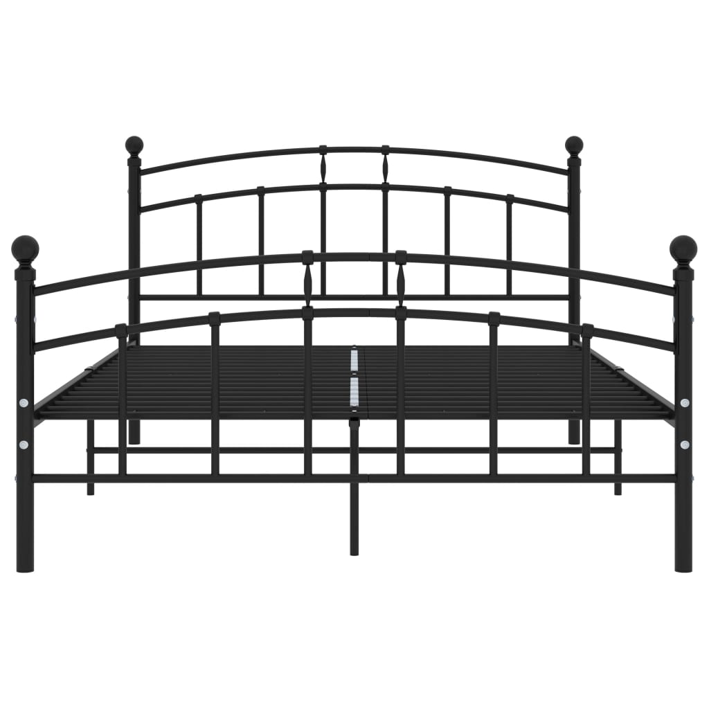 Bed frame black metal 200x200 cm