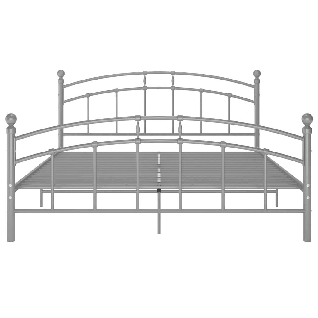 Bed frame gray metal 200x200 cm