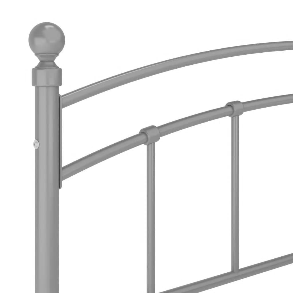 Bed frame gray metal 200x200 cm