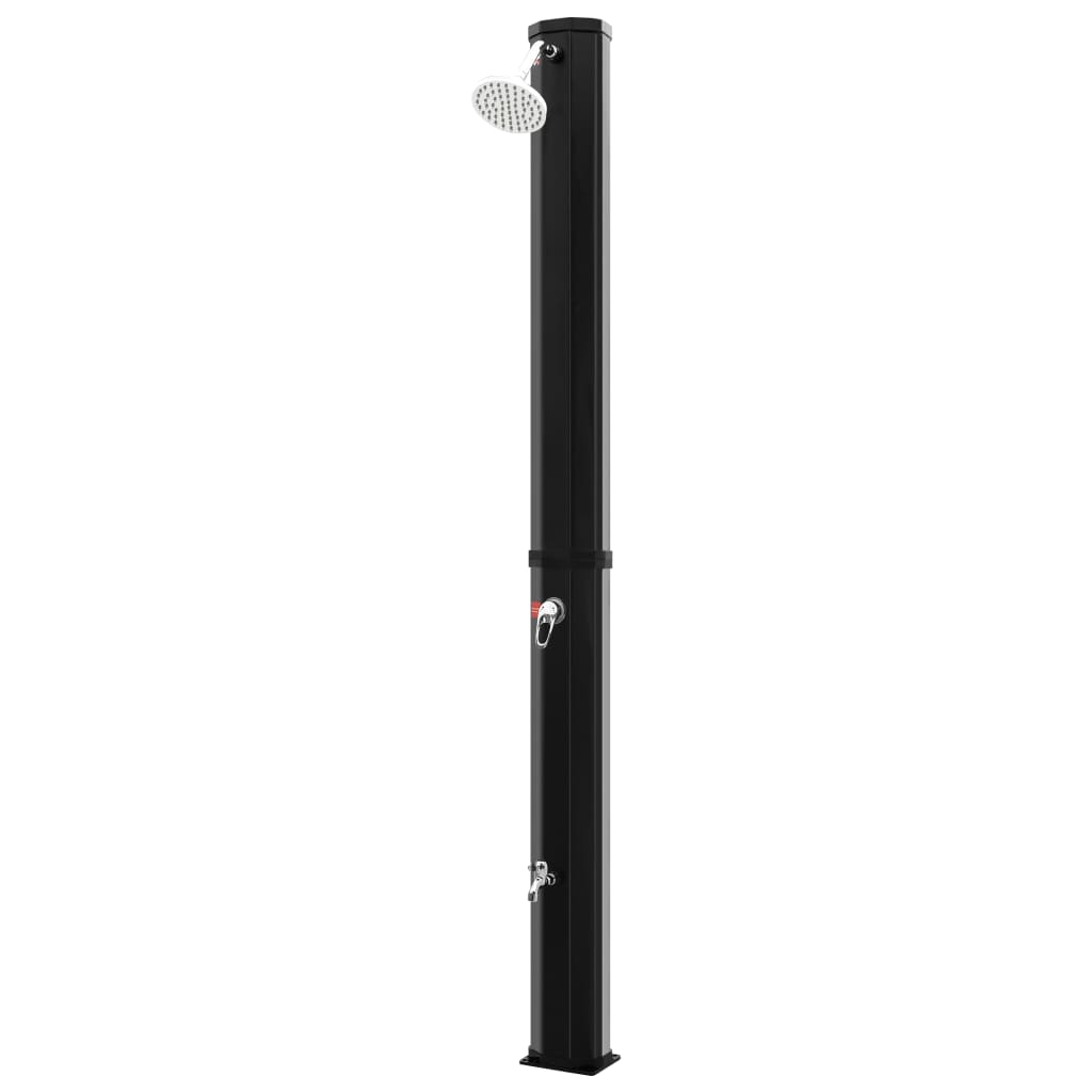 Garden solar shower with shower head and tap 35 L black