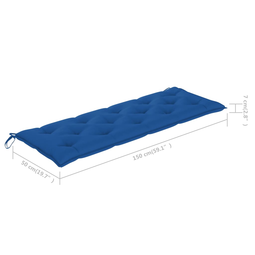 Gartenbank-Auflage Blau 150x50x7 cm Stoff
