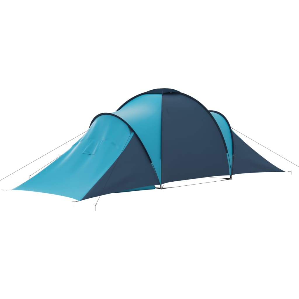 Camping tent 6 people blue and light blue