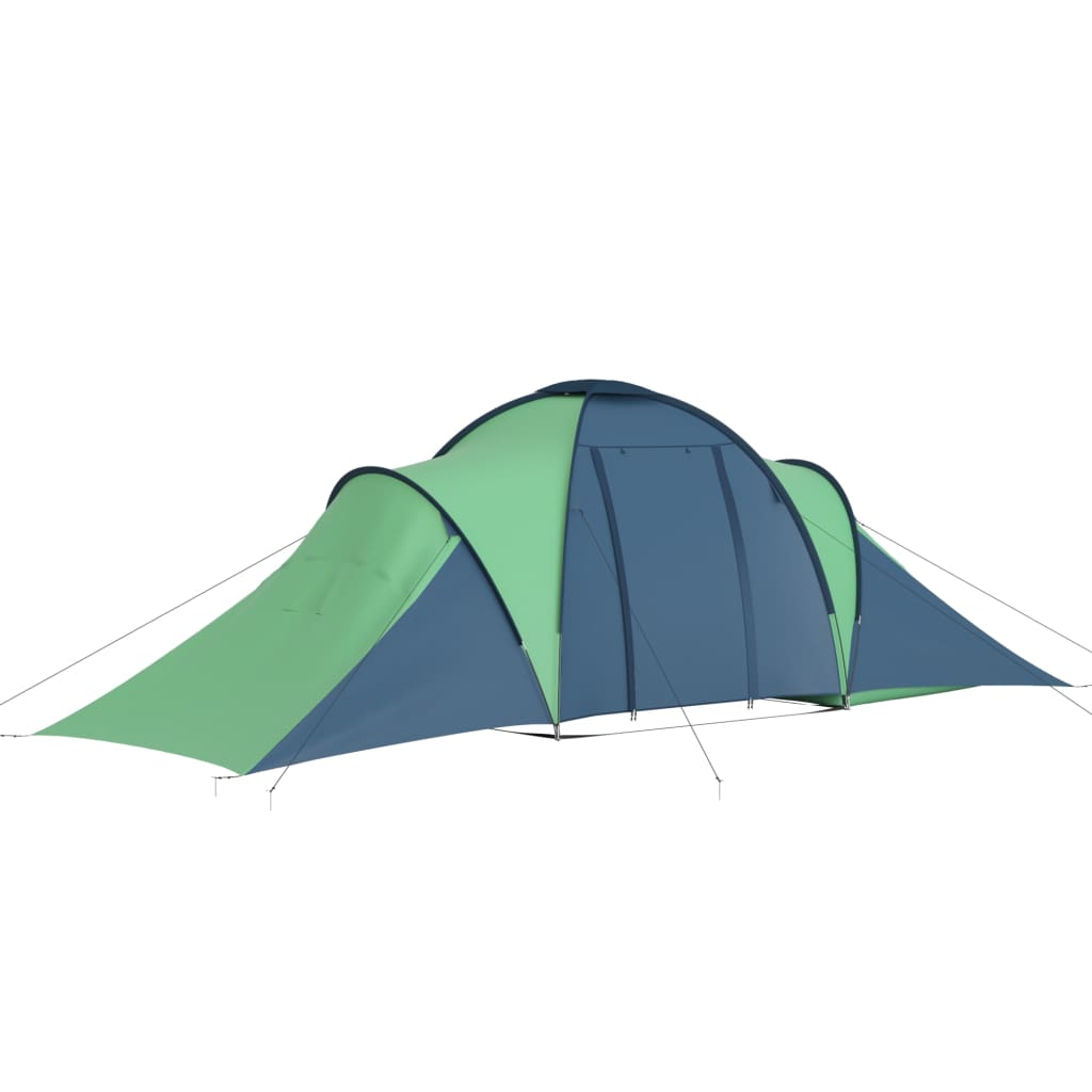 Camping tent 6 people blue and green