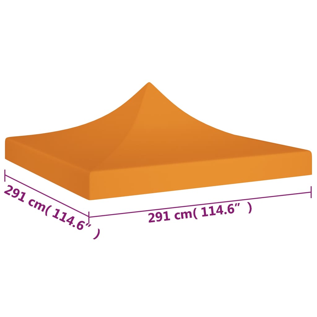 Partyzelt-Dach 3x3 m Orange 270 g/m²