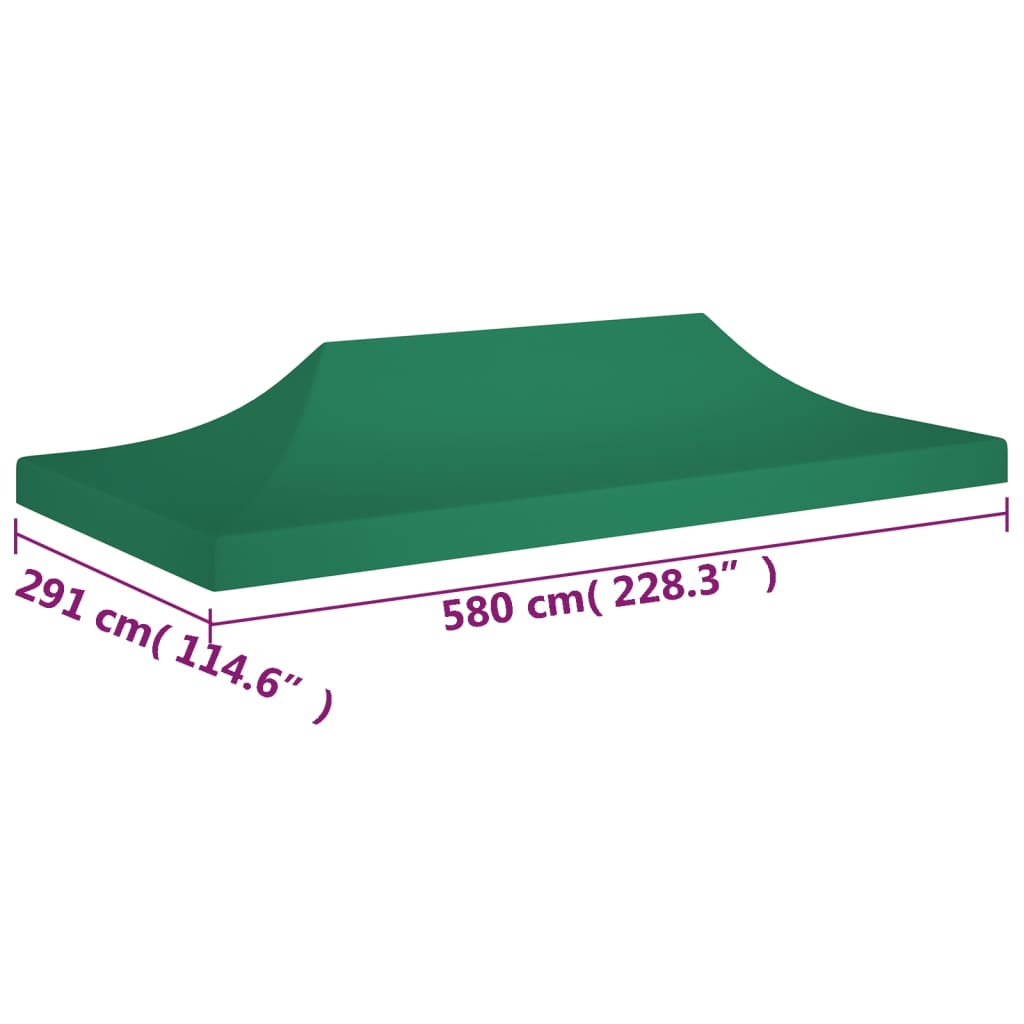 Partyzelt-Dach 6x3 m Grün 270 g/m²