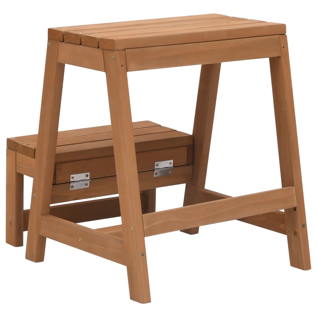 Folding step stool made of solid fir wood