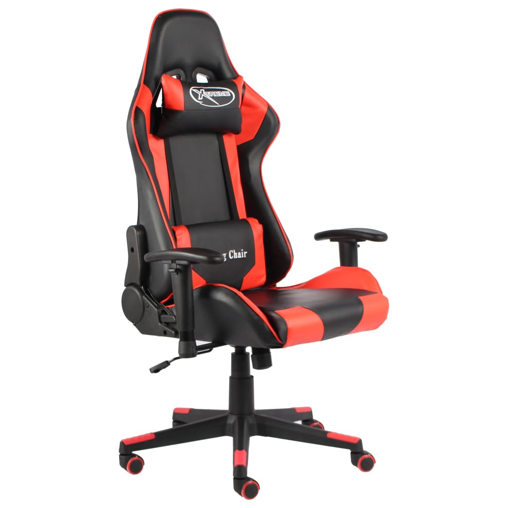 Gaming chair swivel red PVC