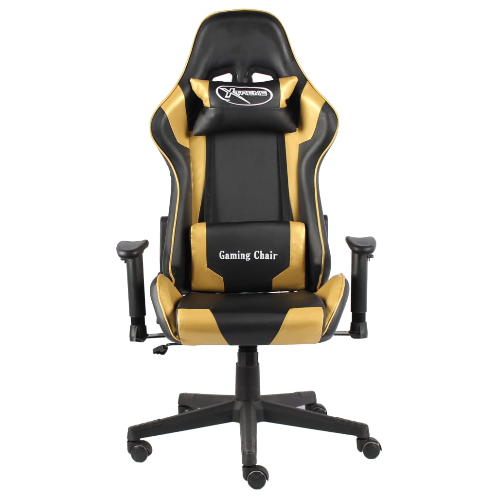 Gaming Chair Swivel Golden PVC