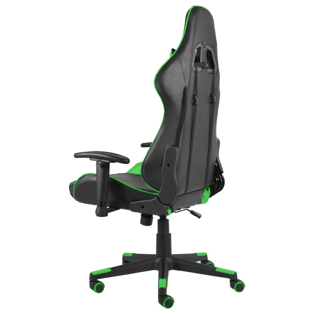 Gaming chair swivel green PVC