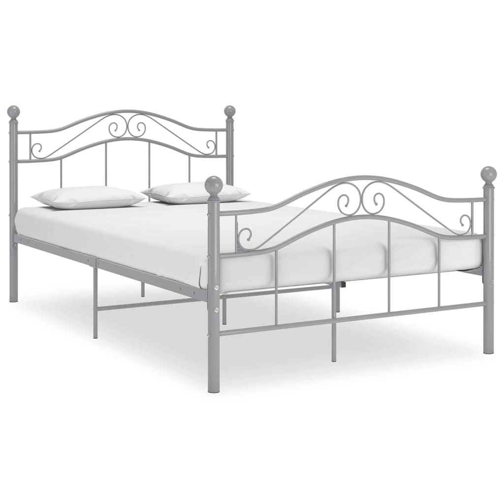 Bed Gray Metal 120x200 cm
