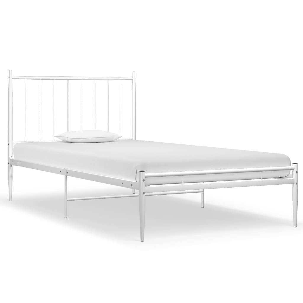 Bett Weiß Metall 100x200 cm