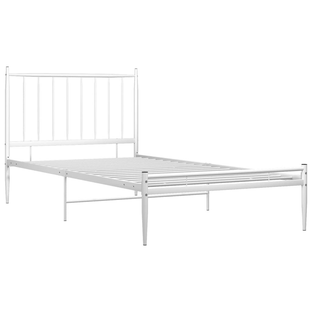 Bed White Metal 100x200 cm