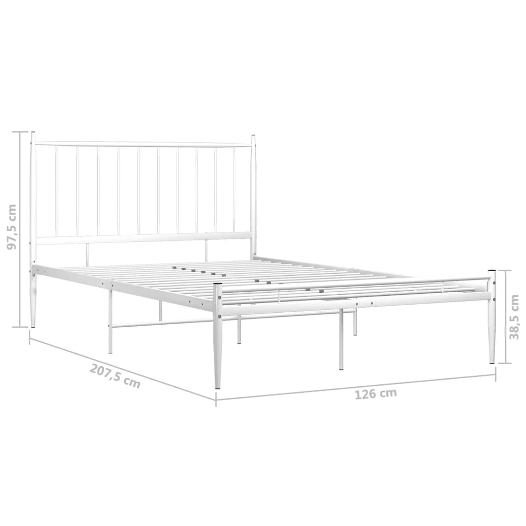 Bed White Metal 120x200 cm