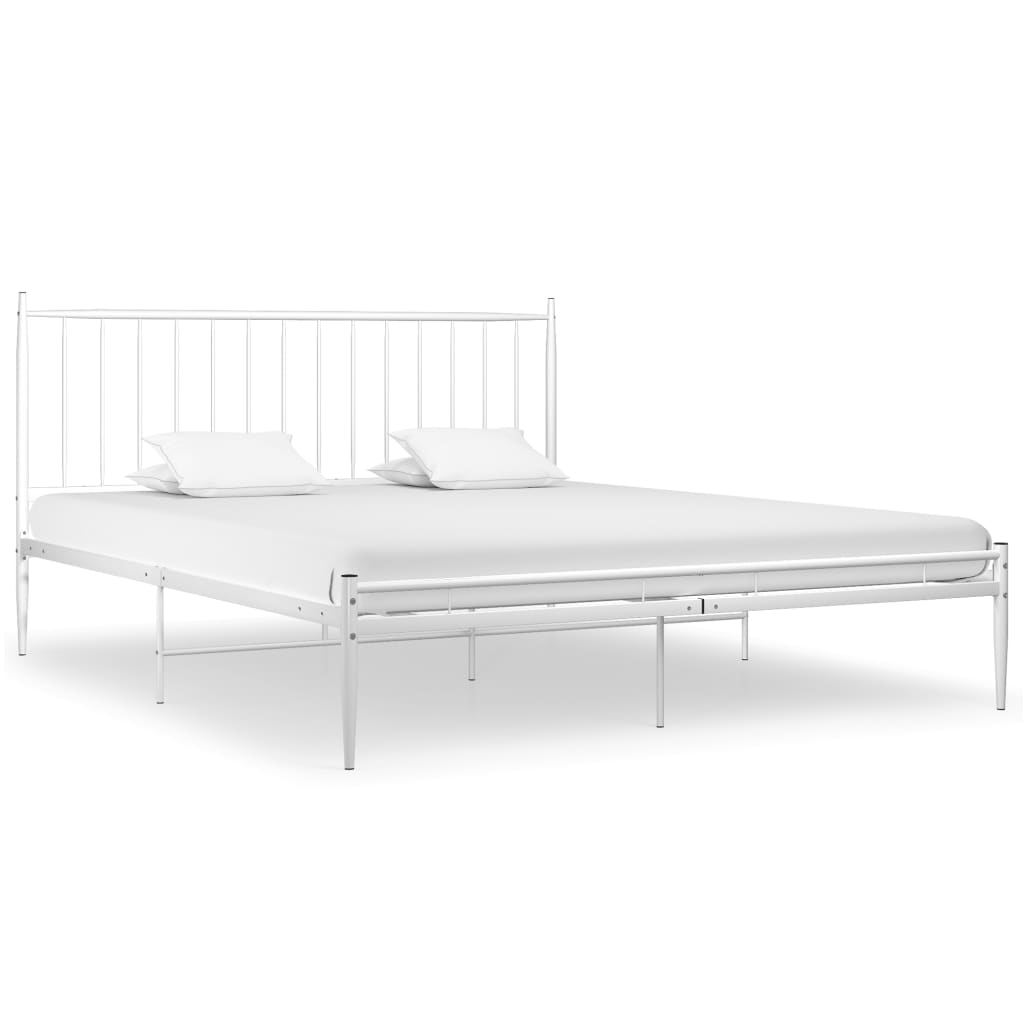 Bed White Metal 140x200 cm