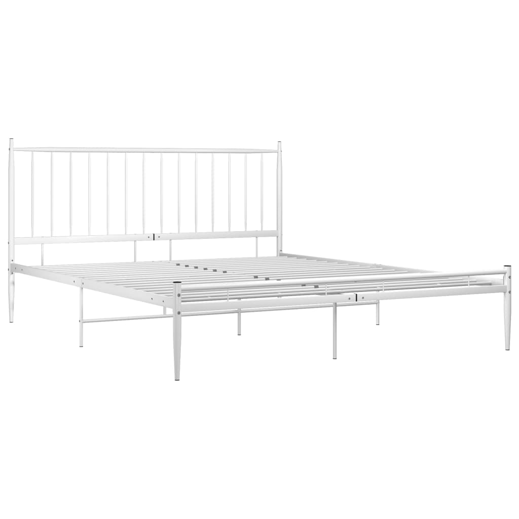 Bed White Metal 140x200 cm