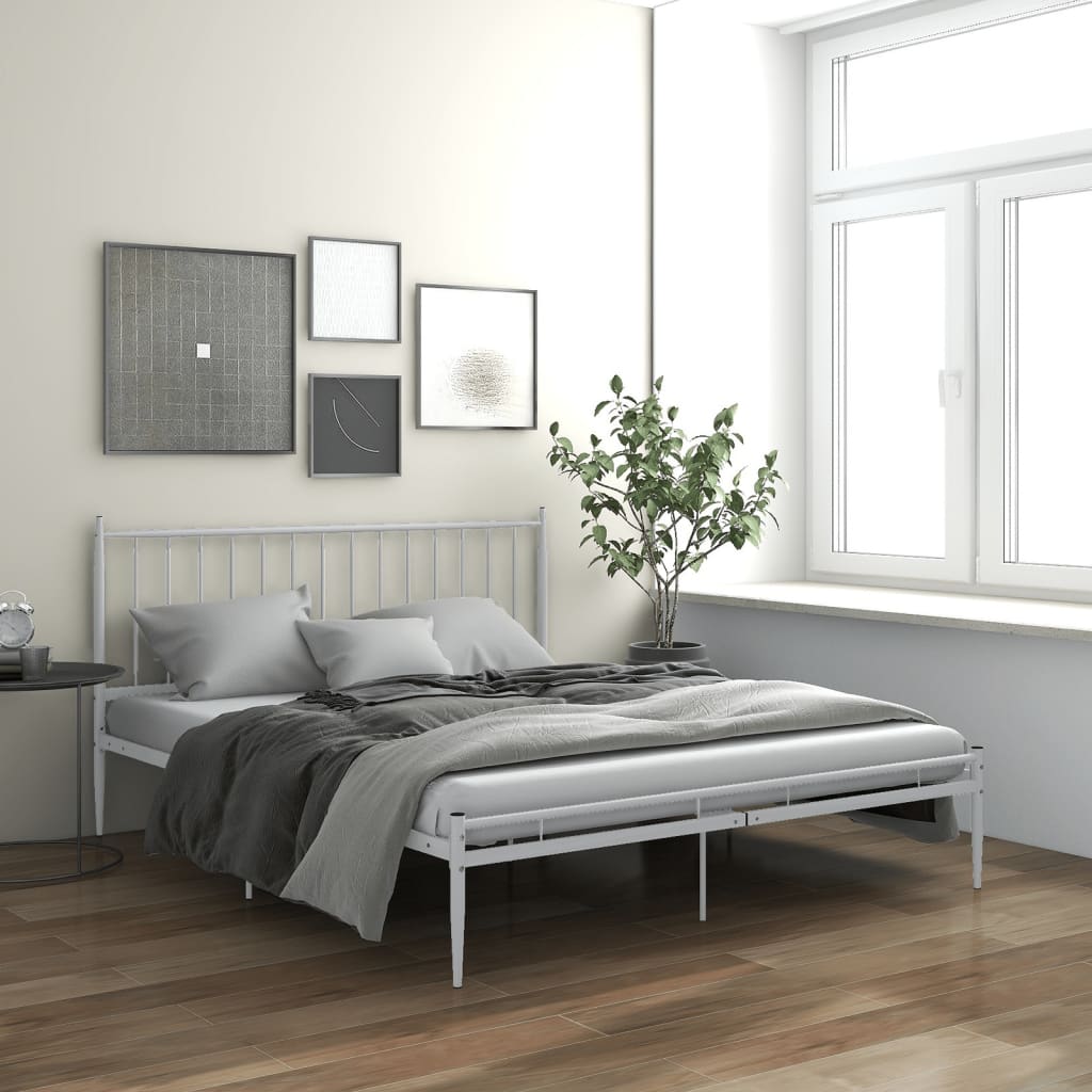 Bed White Metal 200x200 cm