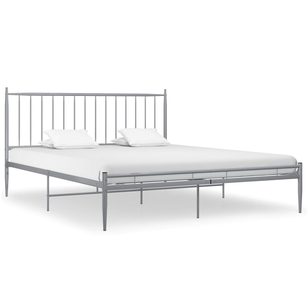 Bed Gray Metal 200x200 cm