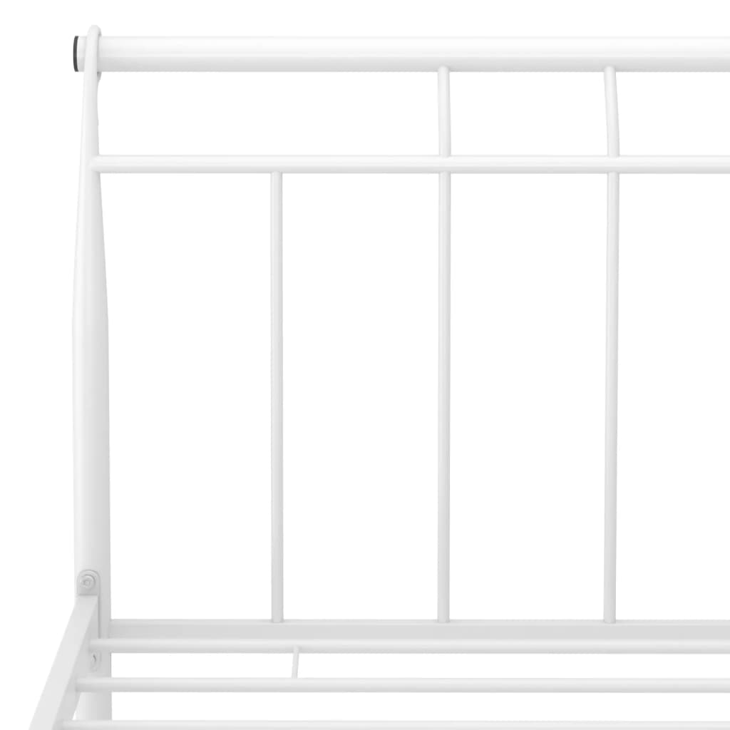 Bed frame white metal 90x200 cm