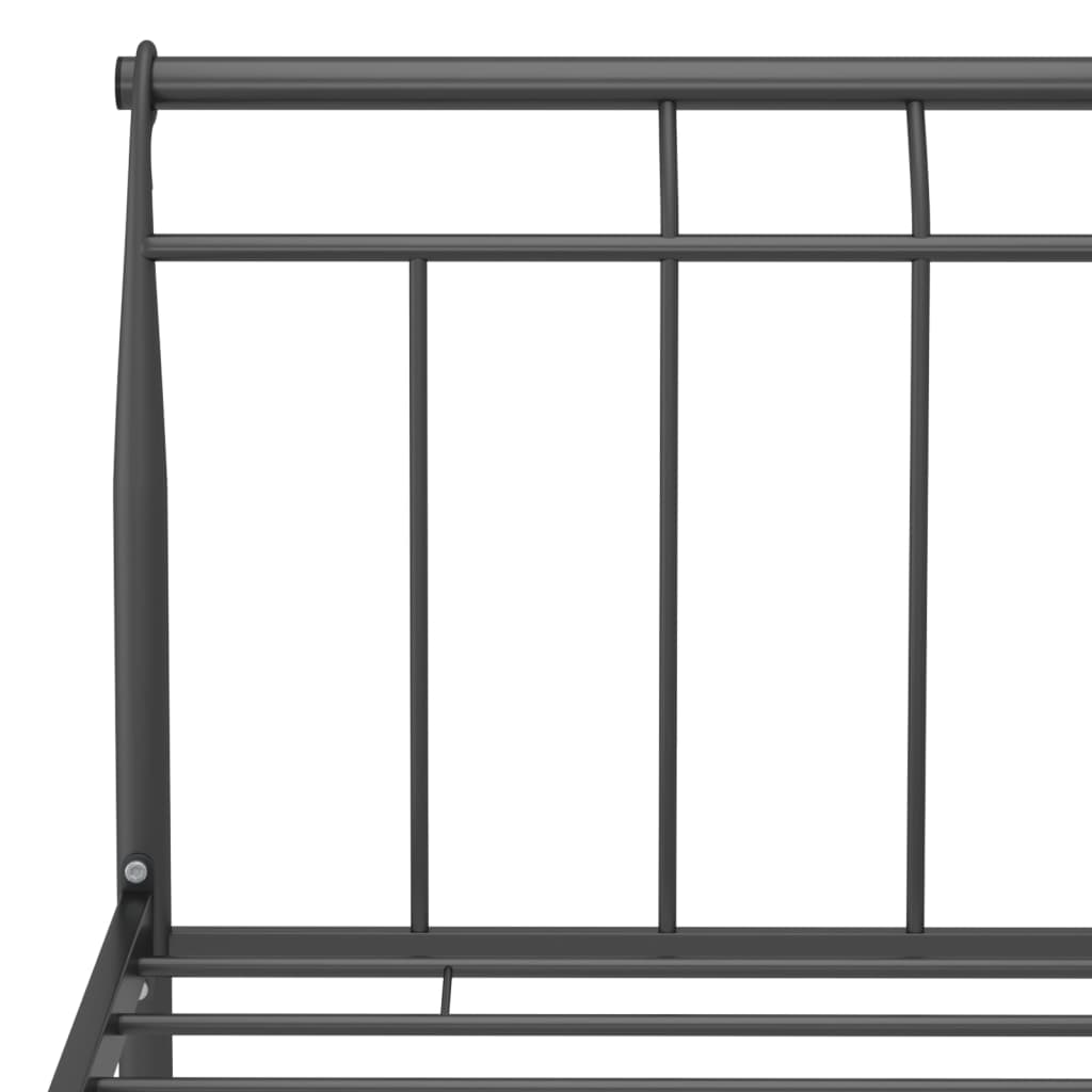 Bed frame black metal 100x200 cm