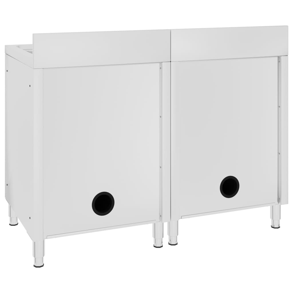 Gastro sink base cabinets 2 pieces stainless steel