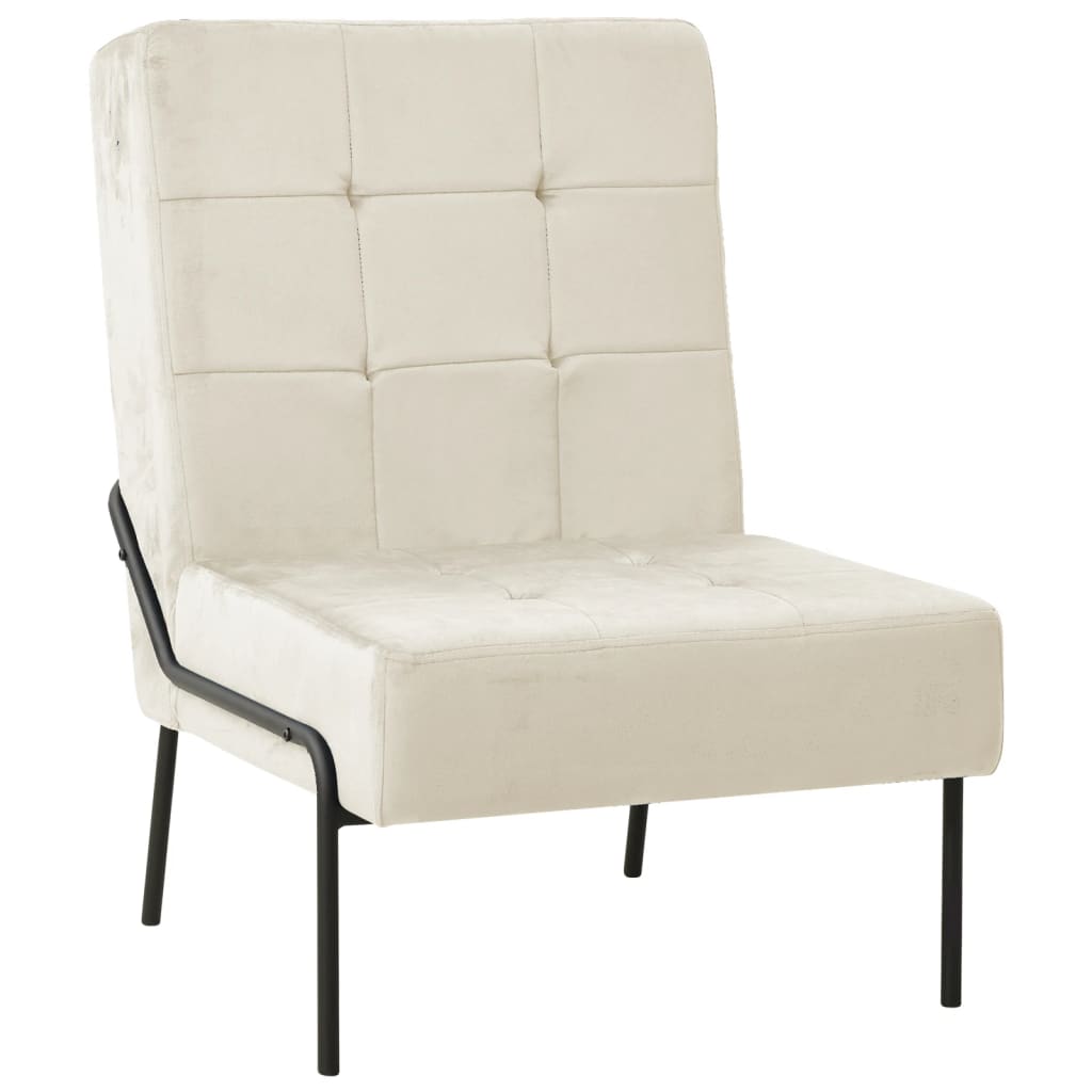Relaxation chair 65x79x87 cm cream white velvet