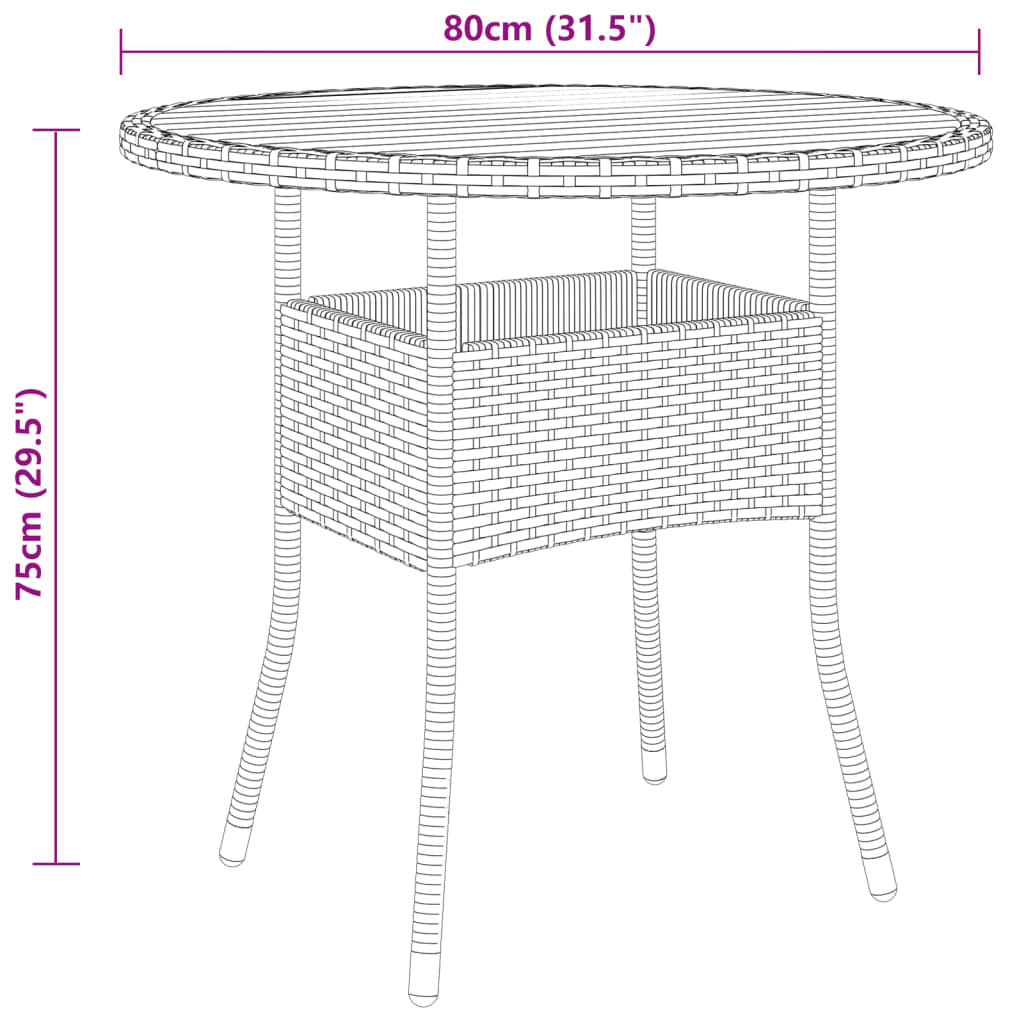 5 pcs. Garden dining set poly rattan black